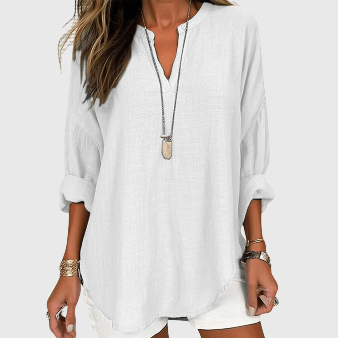 Camicia Donna Flowy Smanicata con Bottoni – Elegante