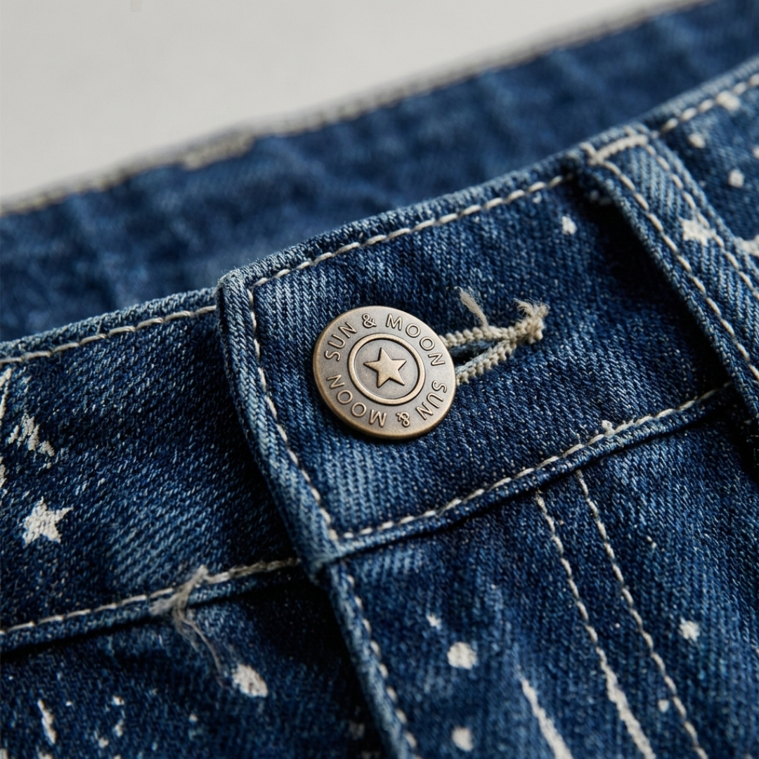 Jeans Donna a Gamba Larga con Lavaggio Sfumato