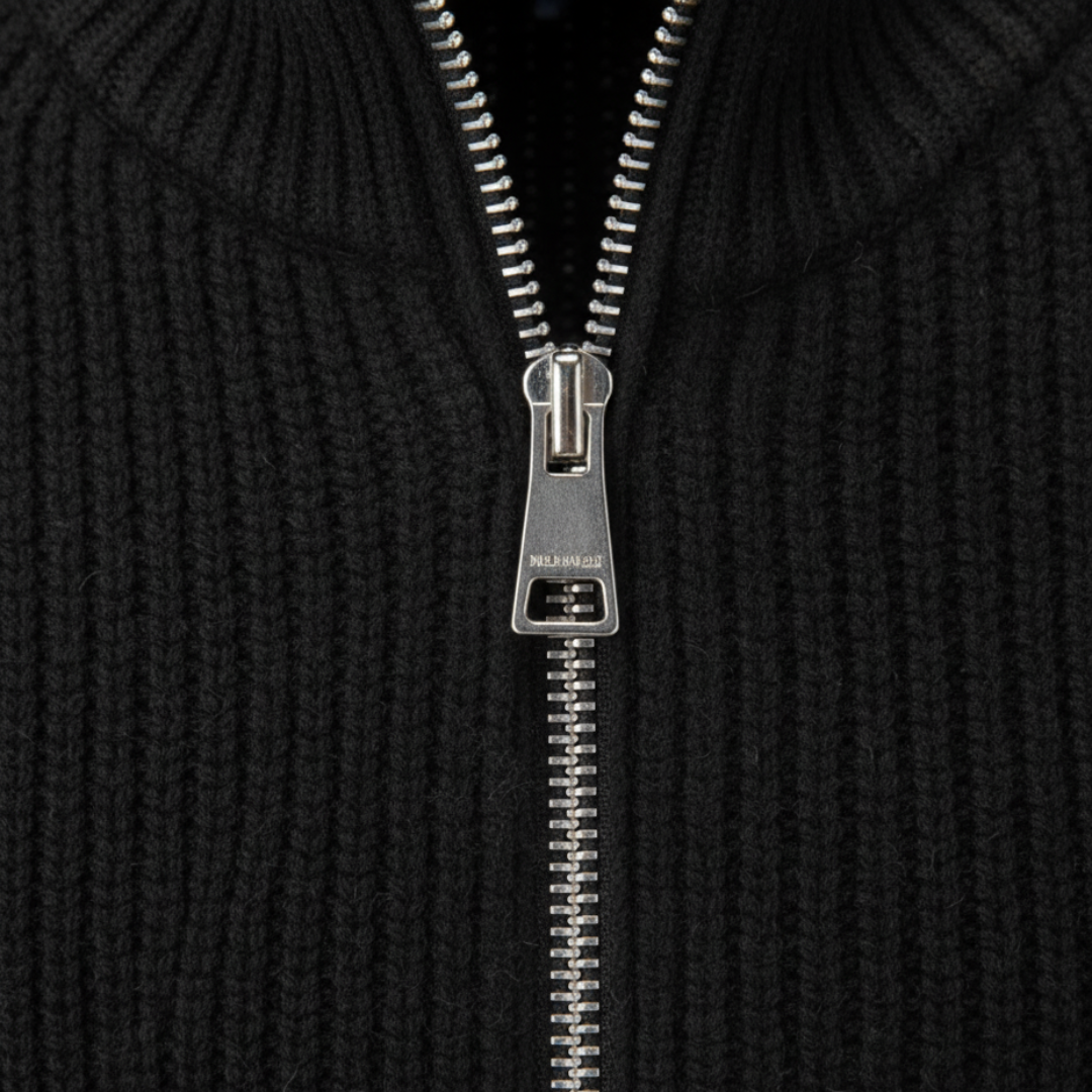 Cardigan Uomo in Filato Morbido con Zip Intera