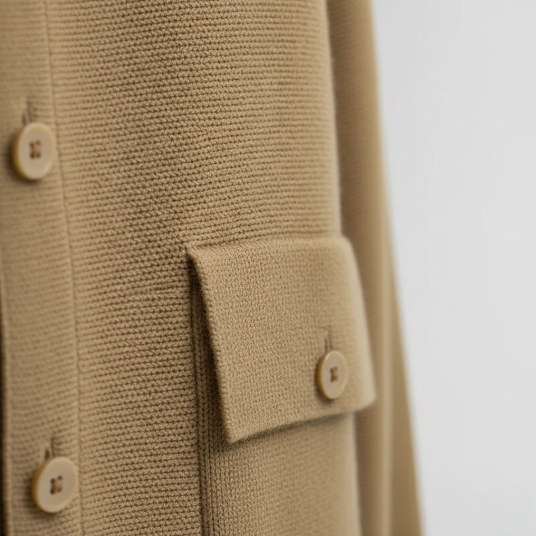 Cardigan in Cashmere a Manica Lunga con Bottoni e Tasche Uomo