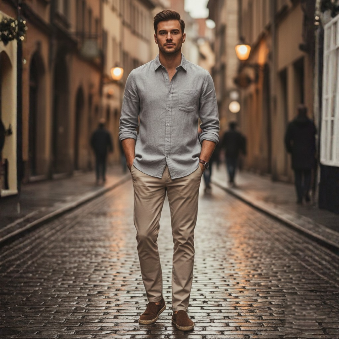 Polo Uomo in Lino Manica Corta Slim Fit