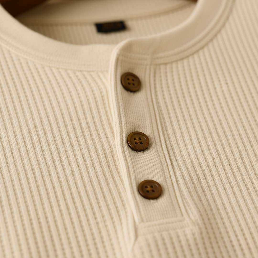 Maglia Henley Uomo Manica Lunga in Maglia