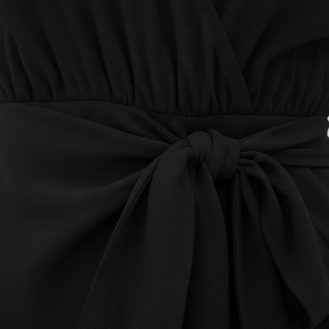Vestito Donna in Tessuto Strutturato con Scollo a V