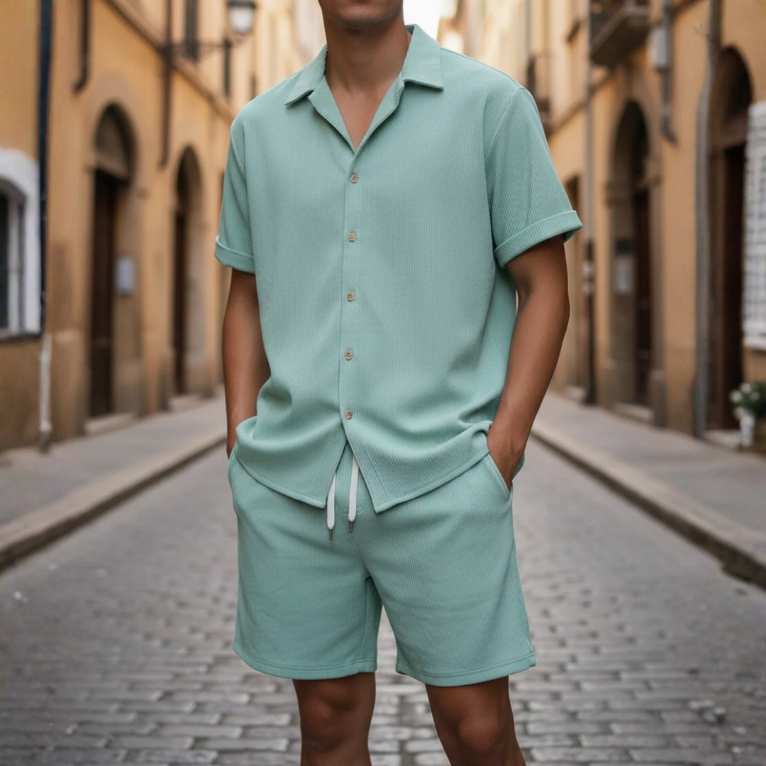 Completo Estivo Uomo Camicia e Pantaloncini Coordinati
