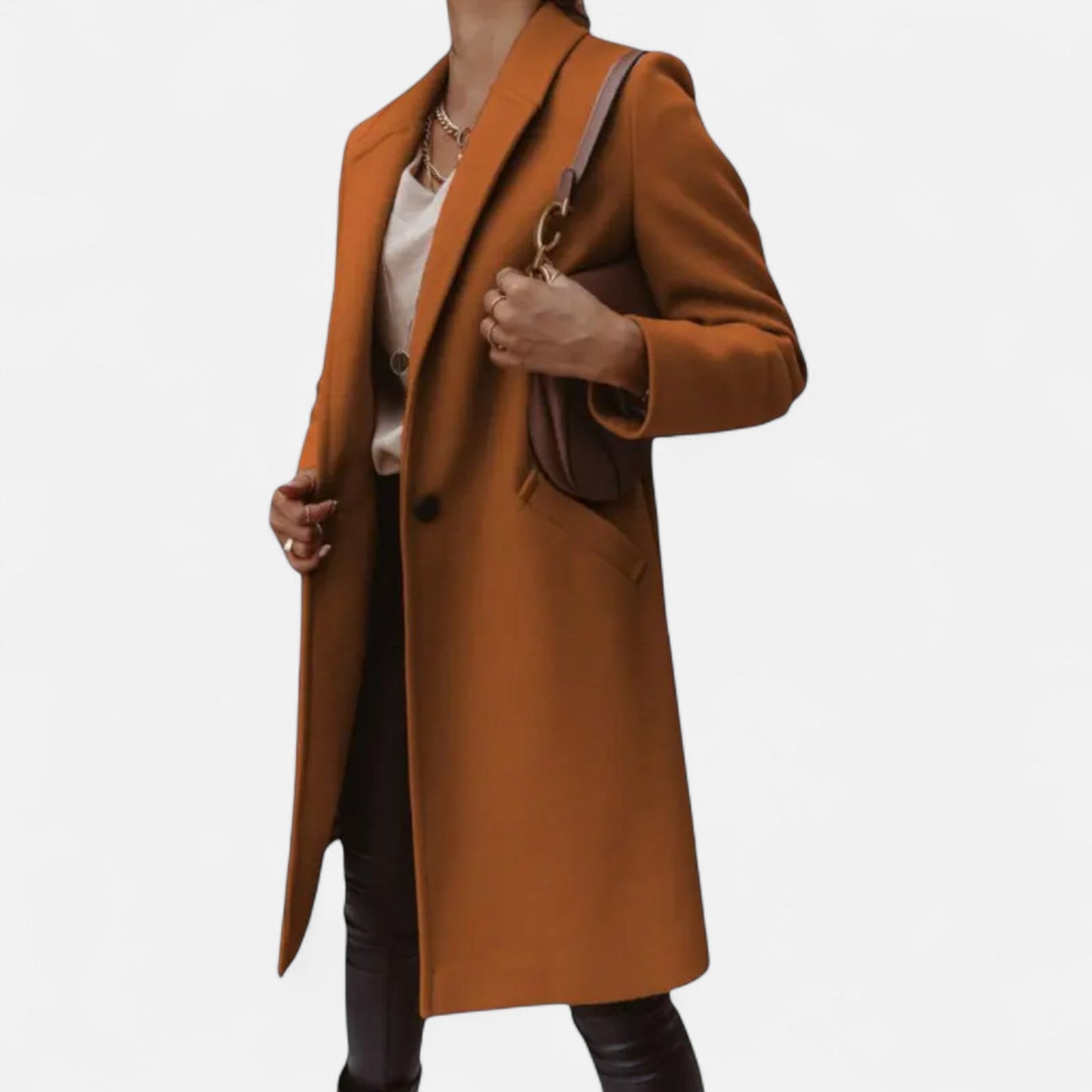 Cappotto Donna Classico Lungo con Rever Lusso
