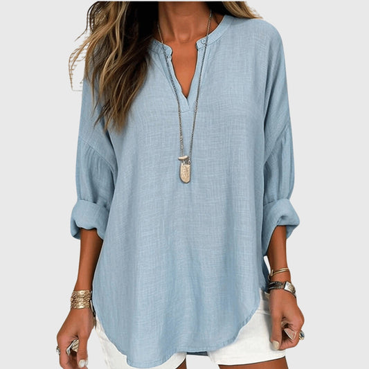 Camicia Donna Flowy Smanicata con Bottoni – Elegante