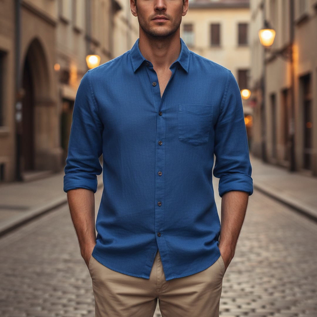 Polo Uomo in Lino Manica Corta Slim Fit