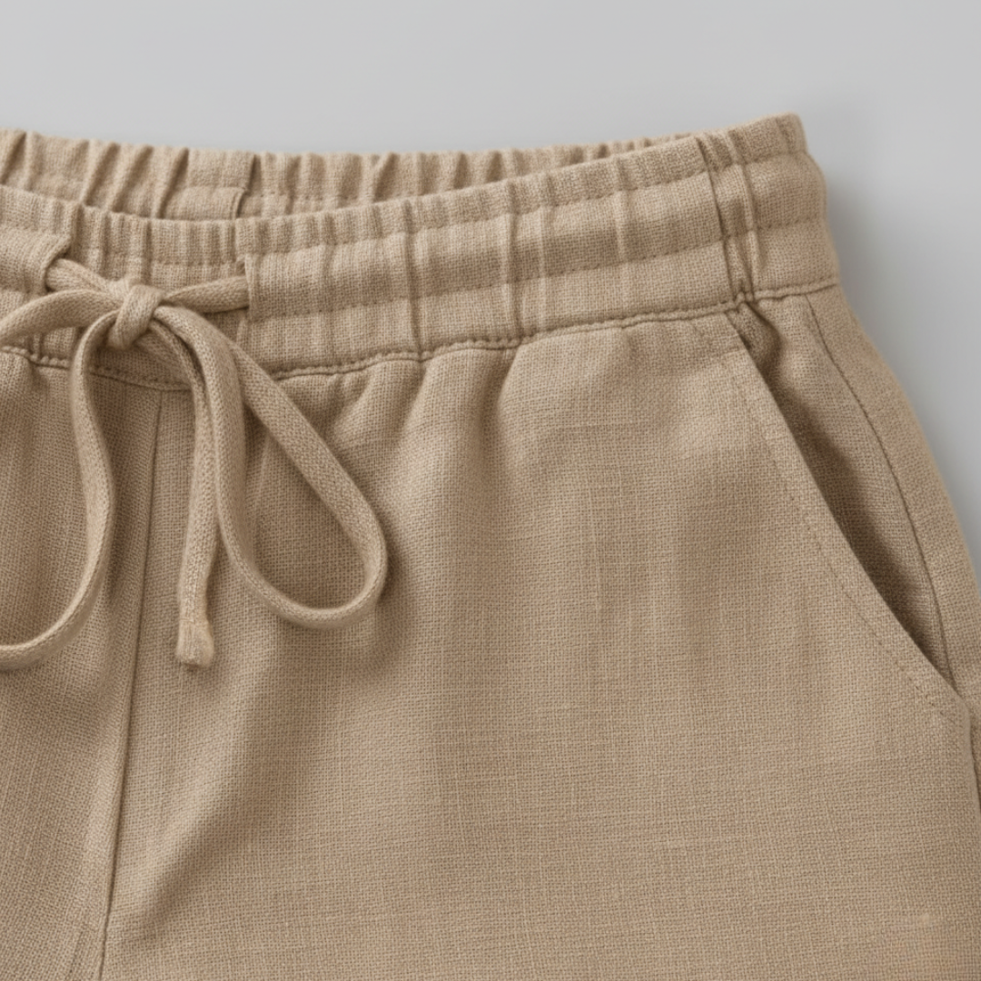 Pantaloncini con Coulisse in Misto Lino Donna