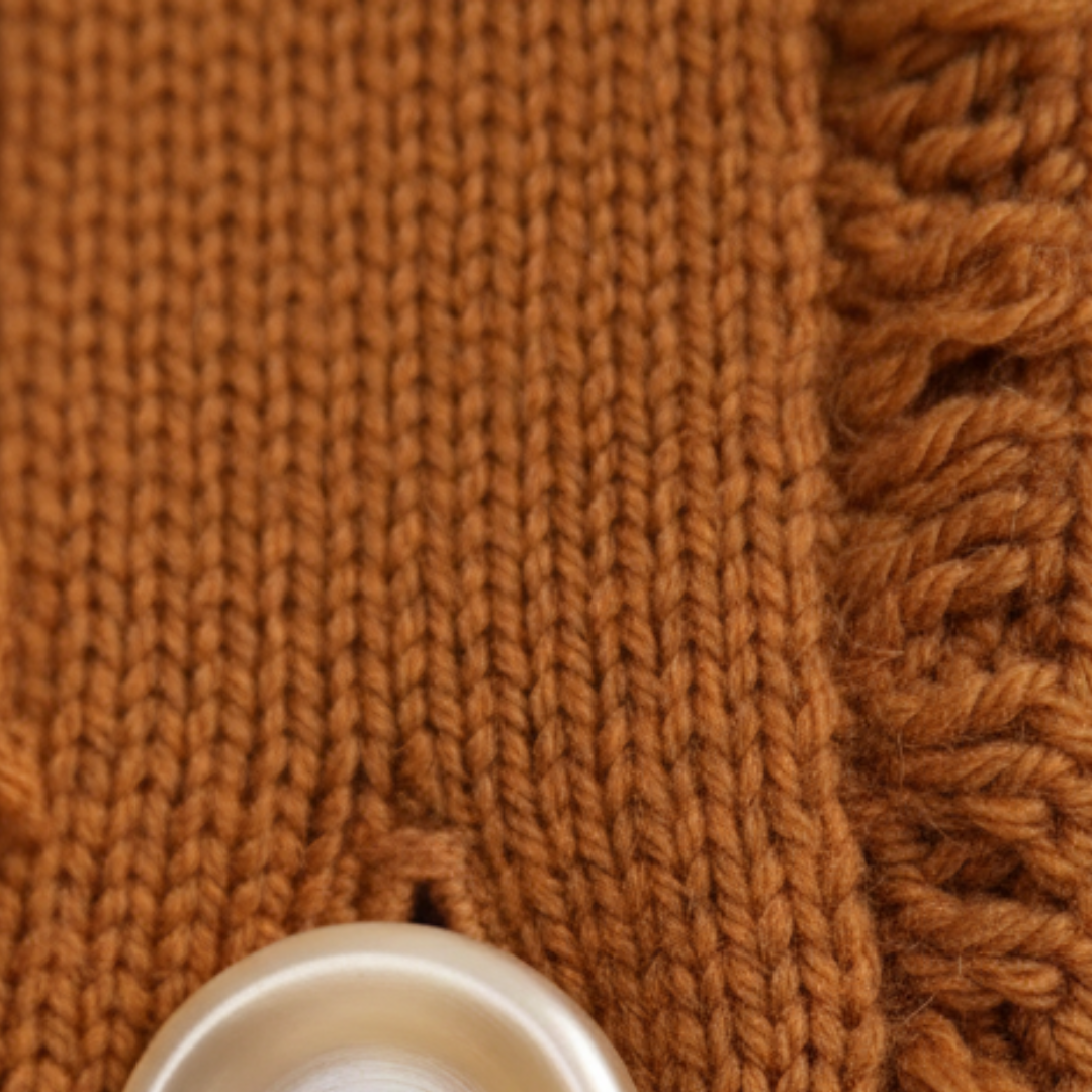 Abito Midi Donna in Maglia con Bottoni e Frange
