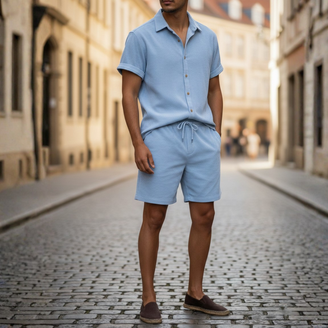 Completo Estivo Uomo Camicia e Pantaloncini Coordinati