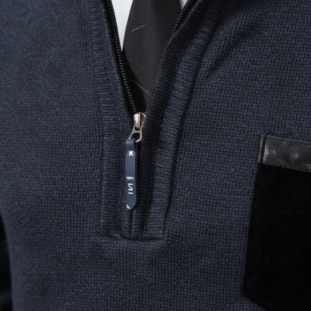 Maglione Uomo Mezza Zip in Misto Morbido
