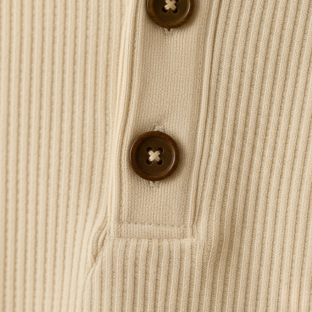 Maglia Henley Uomo Manica Lunga in Maglia