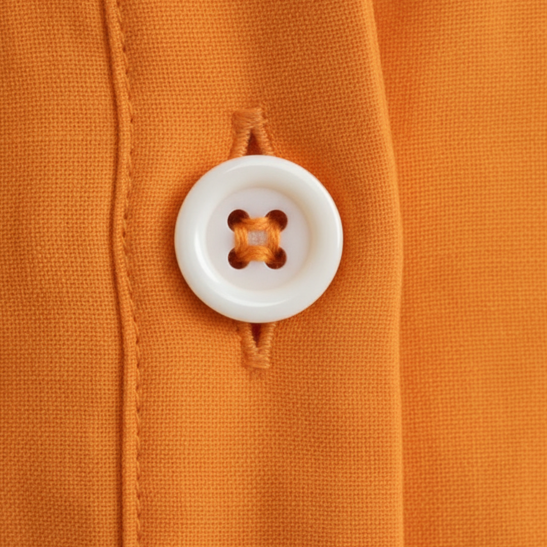 Abito Camicia Donna Maniche Lunghe con Cintura in Vita Bottoni e Scollo a V