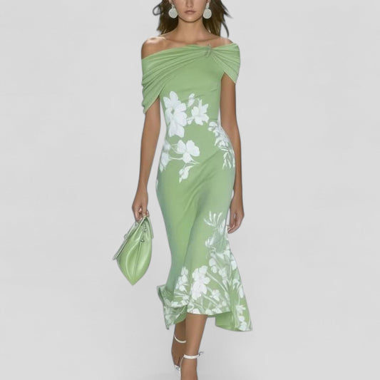 Abito Donna Elegante Midi Velluto Smanicato con Scollo a V – Cerimonia