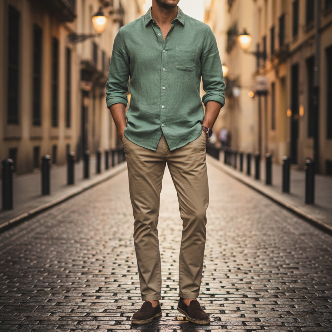 Polo Uomo in Lino Manica Corta Slim Fit