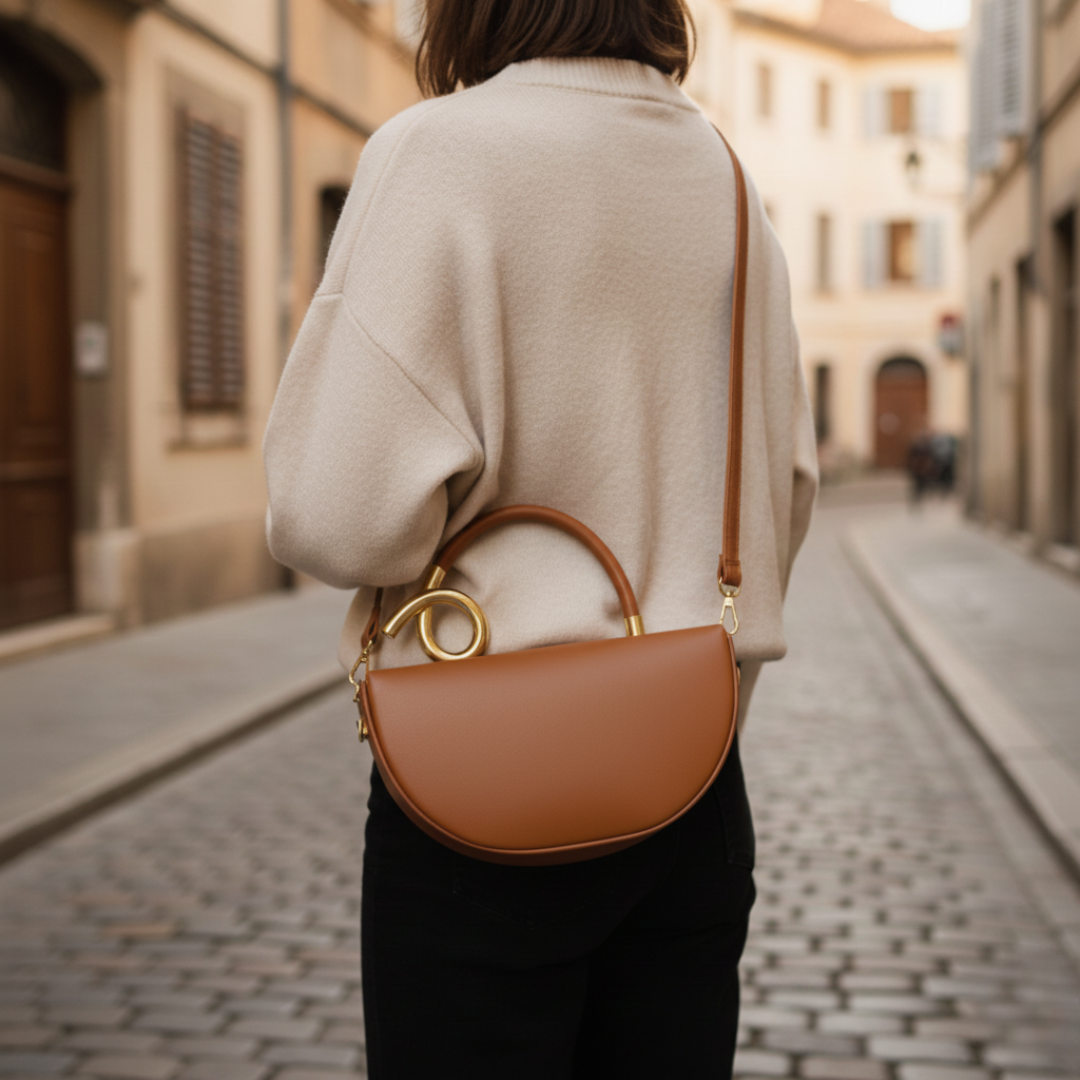 Borsa a Mano Donna con Manico Oro