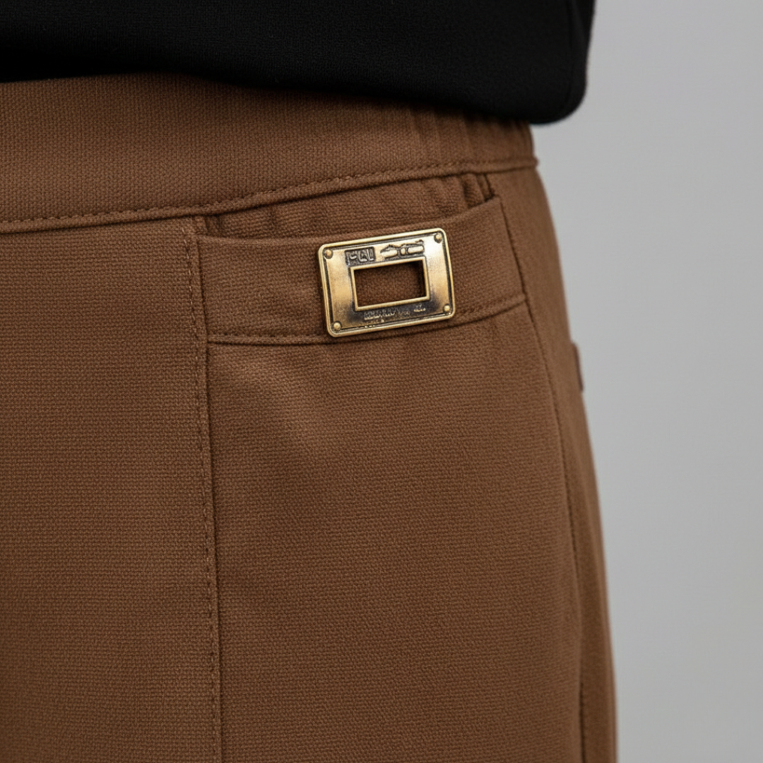 Pantaloni in Cotone e Poliestere con Vita Elasticizzata Donna