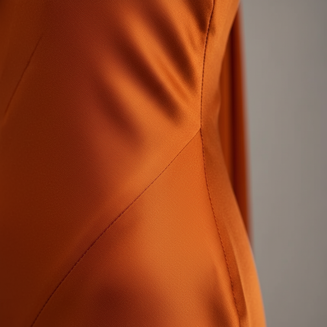 Abito Maxi Donna in Raso con Scollo Americano