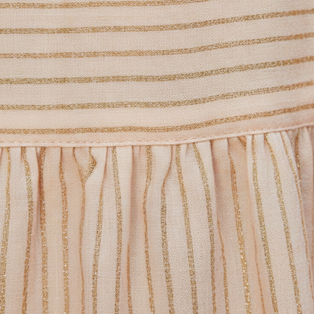 Abito Maxi Donna Beige con Maniche Lunghe