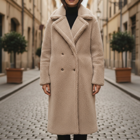 Cappotto Teddy Donna Lungo in Materiale di Qualità