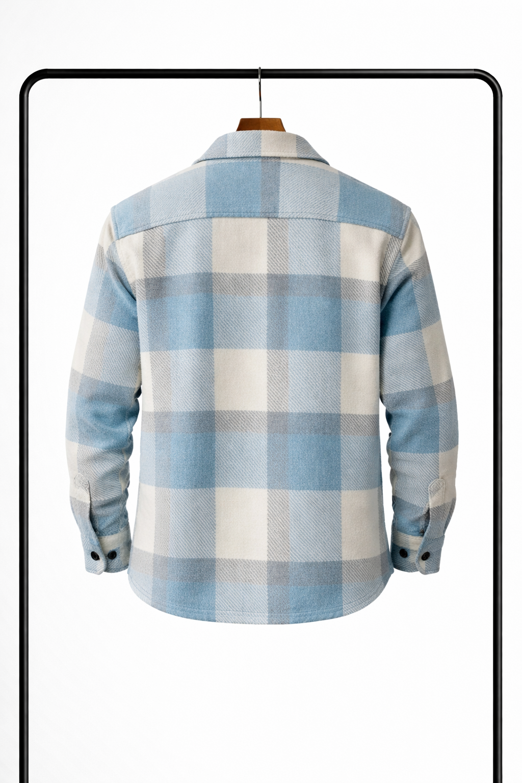 Camicia Uomo Flanella Scozzese Smanicato Manica Lunga