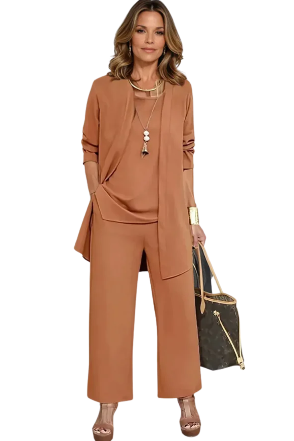 Set 3 Pezzi Elegante Donna Velluto Smanicato Slim Fit con Bottoni Cerimonia