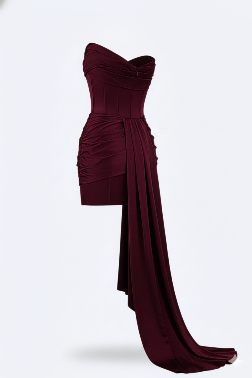 Abito Donna Elegante Smanicato Corto Floreale con Scollo a V – Cerimonia