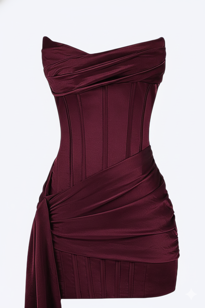 Abito Donna Elegante Smanicato Corto Floreale con Scollo a V – Cerimonia