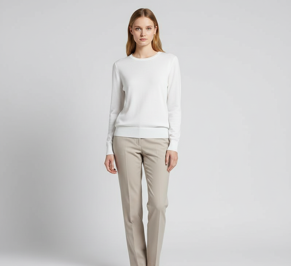 Maglione Donna Cashmere Slim Fit Manica Lunga – Elegante