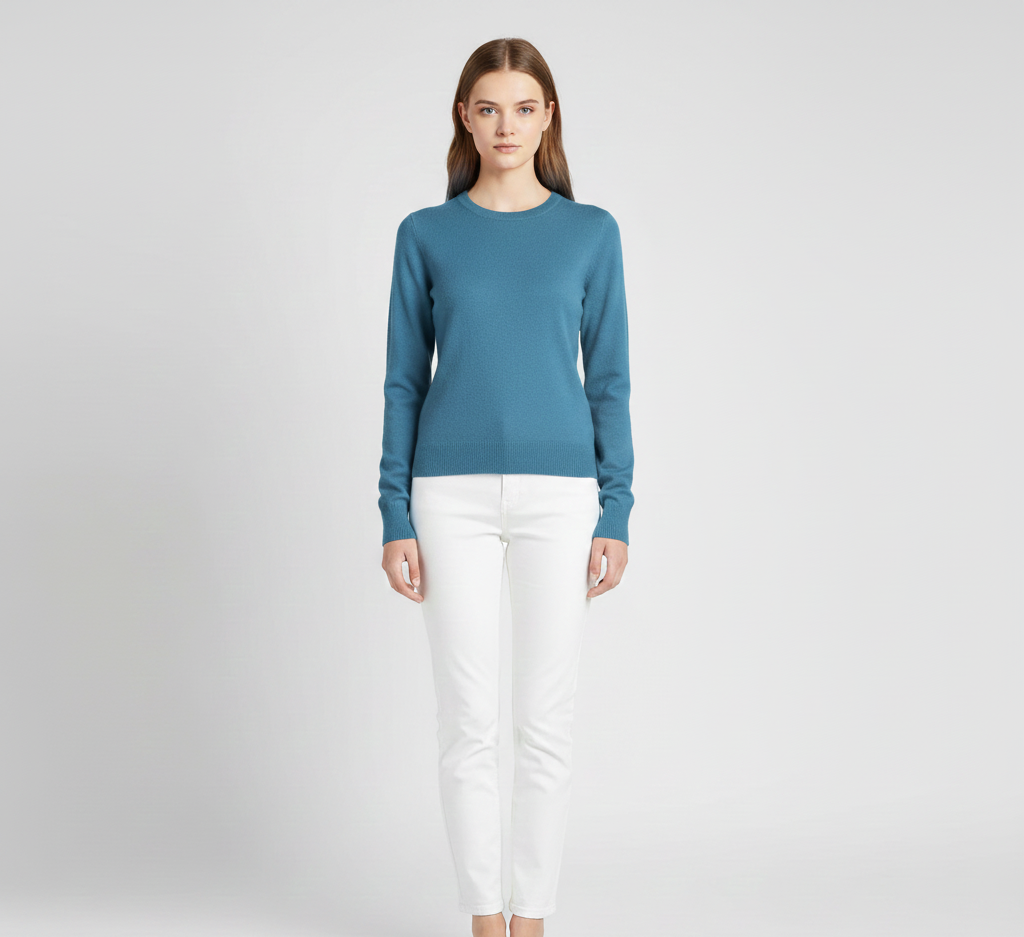 Maglione Donna Cashmere Slim Fit Manica Lunga – Elegante