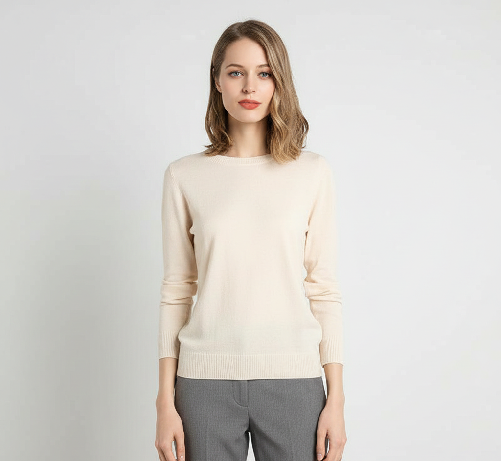 Maglione Donna Cashmere Slim Fit Manica Lunga – Elegante
