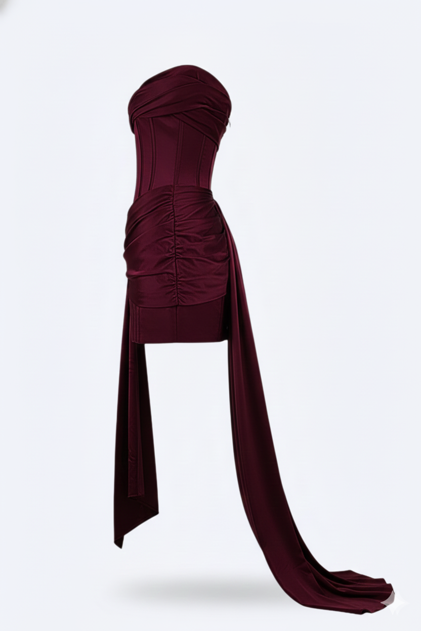 Abito Donna Elegante Smanicato Corto Floreale con Scollo a V – Cerimonia