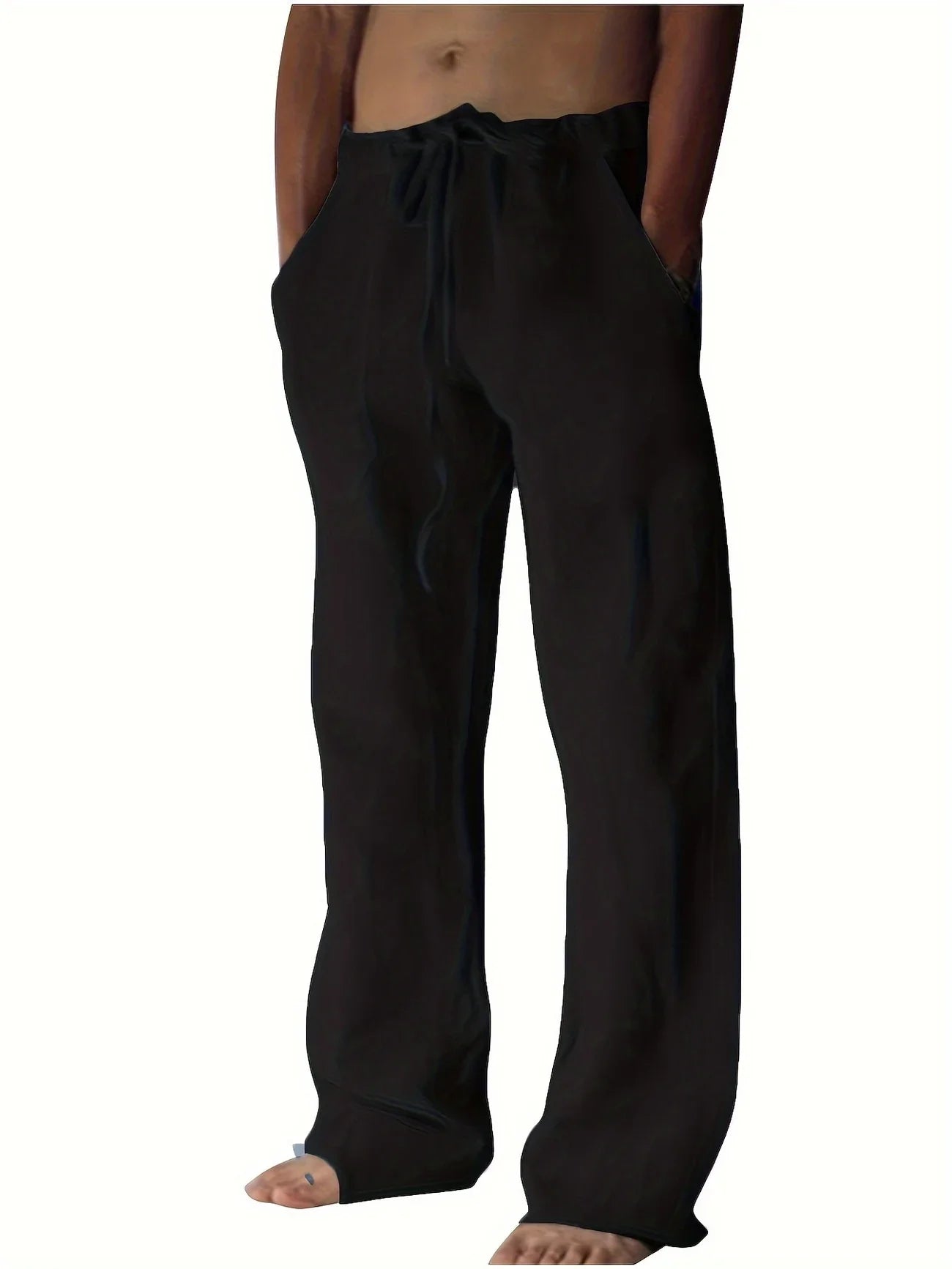 Pantaloni Uomo in Lino Baggy Vestibilità Casual