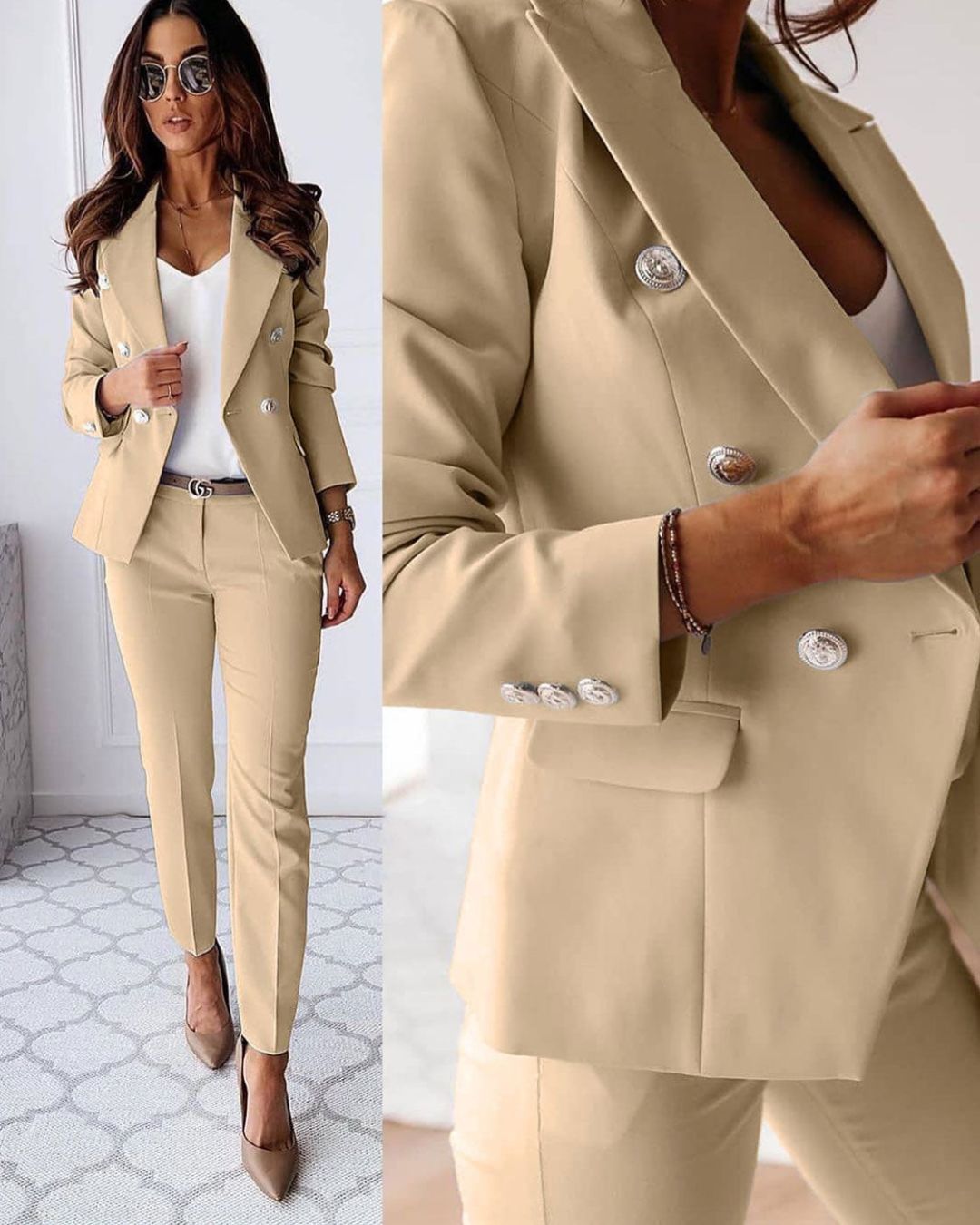 Completo Donna Slim Fit Doppiopetto con Bottoni