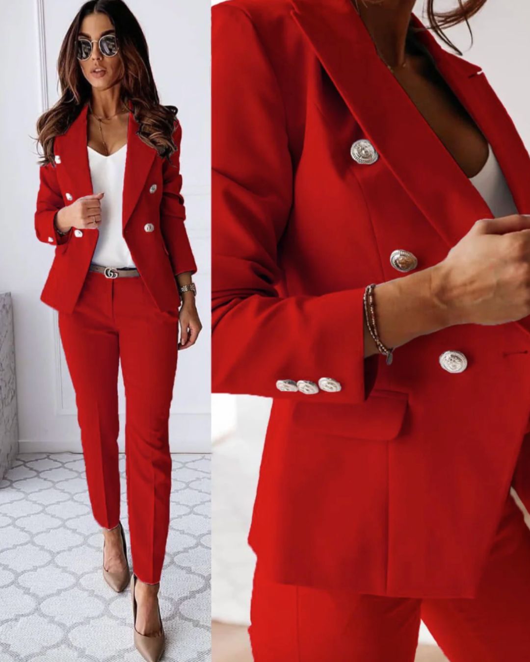 Completo Donna Slim Fit Doppiopetto con Bottoni