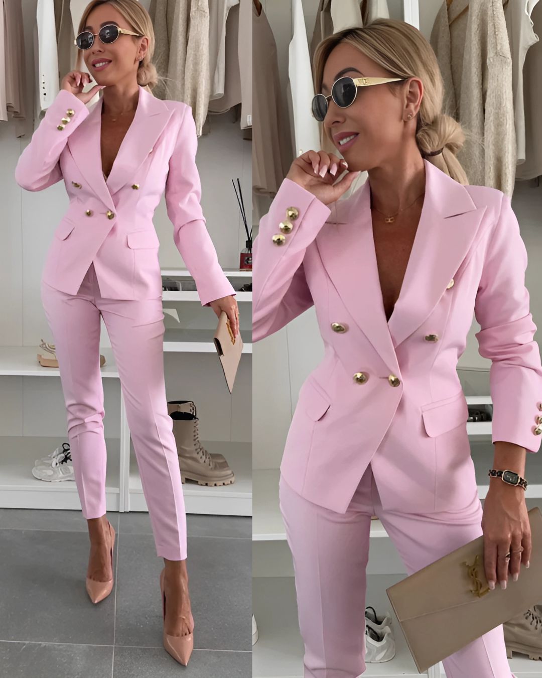 Completo Donna Slim Fit Doppiopetto con Bottoni