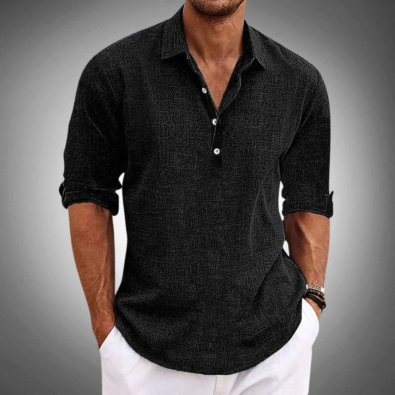 Camicia Uomo Lino Estiva con Mezzo Colletto – Casual