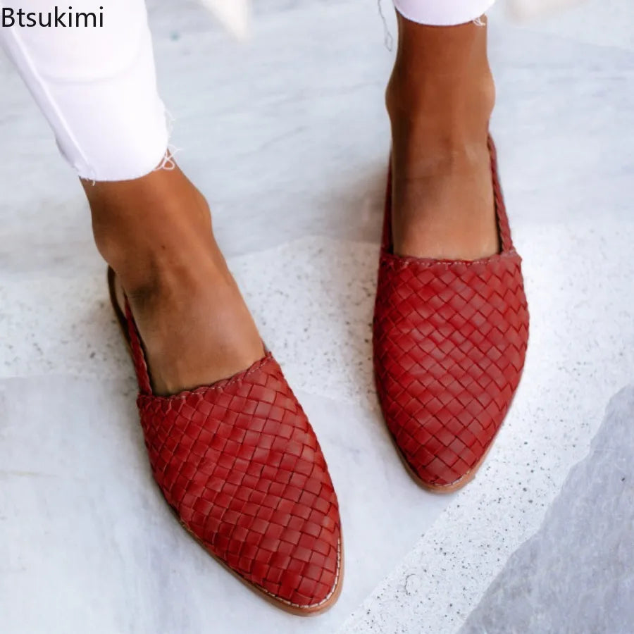 Ballerine Donna Vera Pelle Punta Tonda Slip On con Fibbia