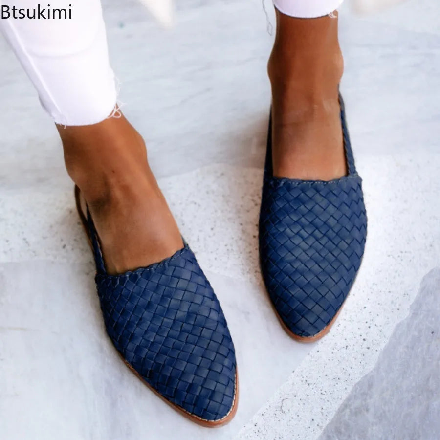Ballerine Donna Vera Pelle Punta Tonda Slip On con Fibbia
