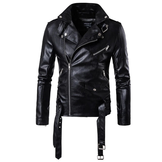 Cappotto Uomo Ecopelle con Zip Smanicato Bomber Fashion Moto Biker Punk