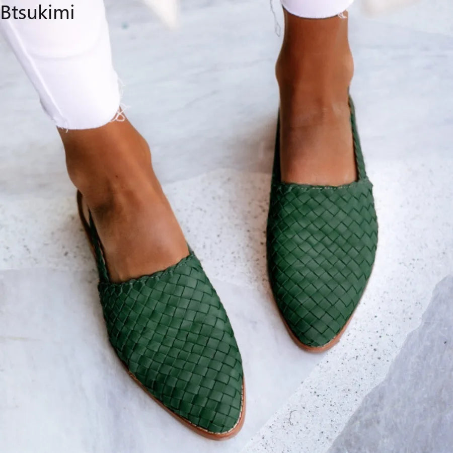 Ballerine Donna Vera Pelle Punta Tonda Slip On con Fibbia
