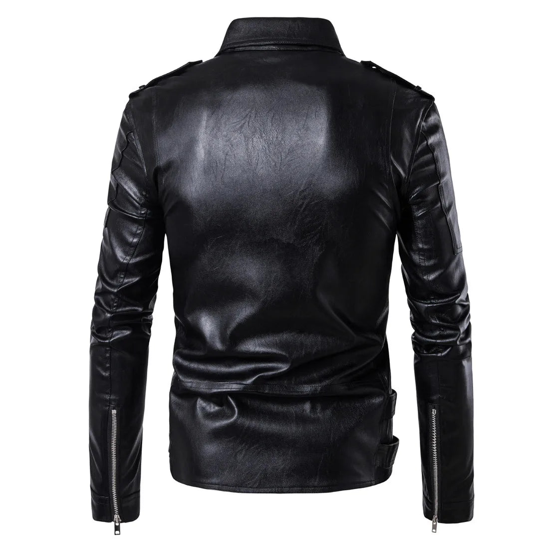 Cappotto Uomo Ecopelle con Zip Smanicato Bomber Fashion Moto Biker Punk