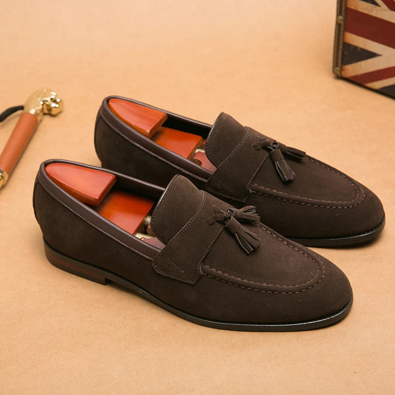 Mocassini Uomo Suede con Frange Casual per Passeggiata
