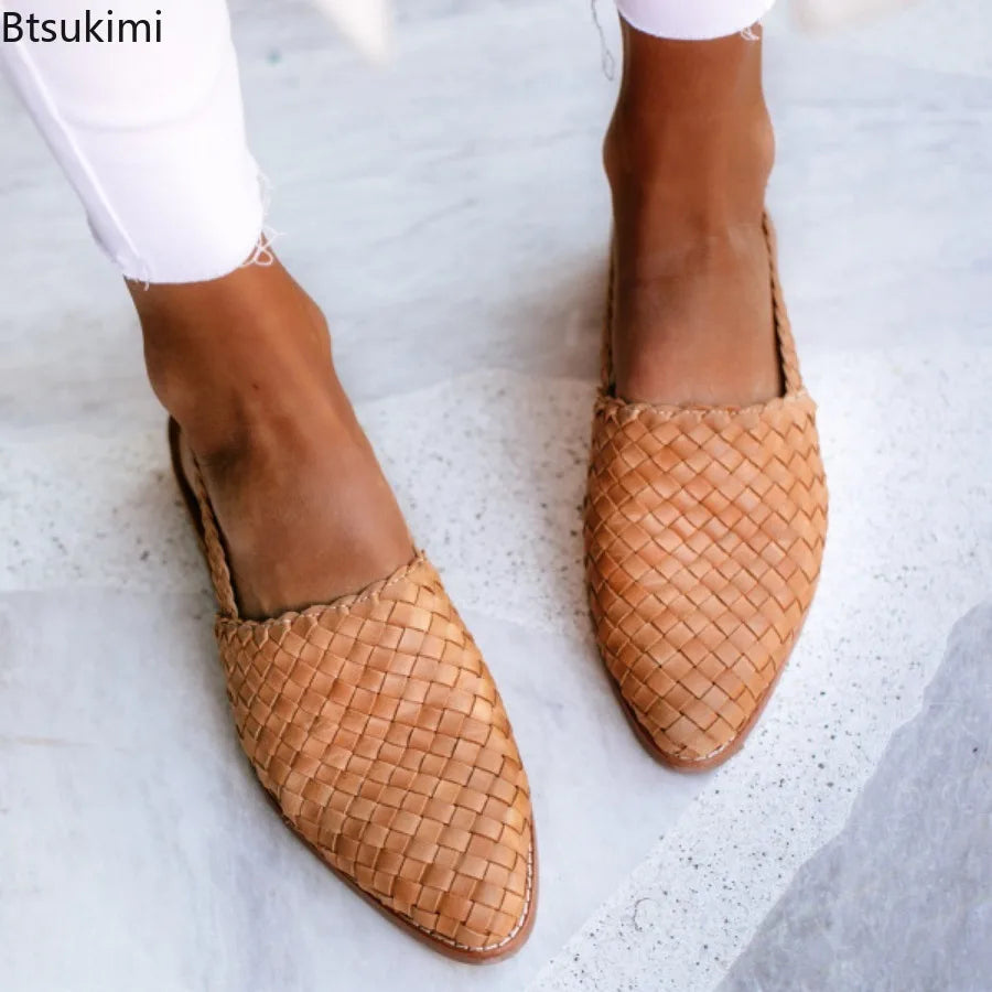 Ballerine Donna Vera Pelle Punta Tonda Slip On con Fibbia