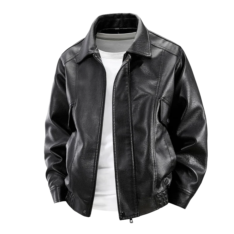 Giacca Bomber Uomo Pelle Smanicato Slim Fit Casual