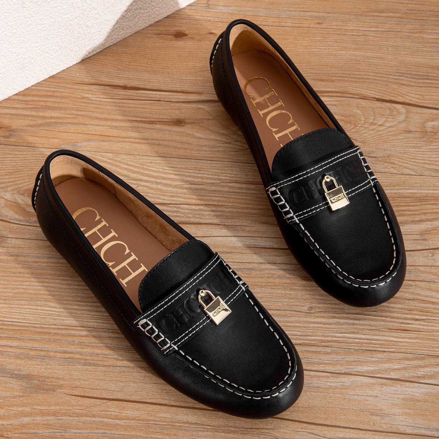Scarpe da Passeggio Donna in Pelle di Vitello Piatte con Suola Comoda