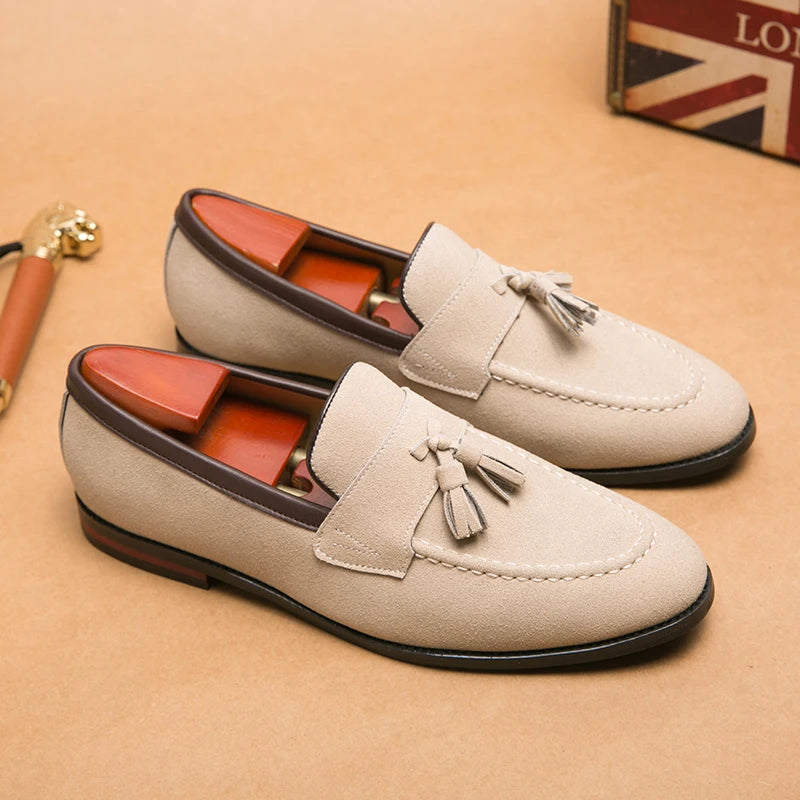 Mocassini Uomo Suede con Frange Casual per Passeggiata