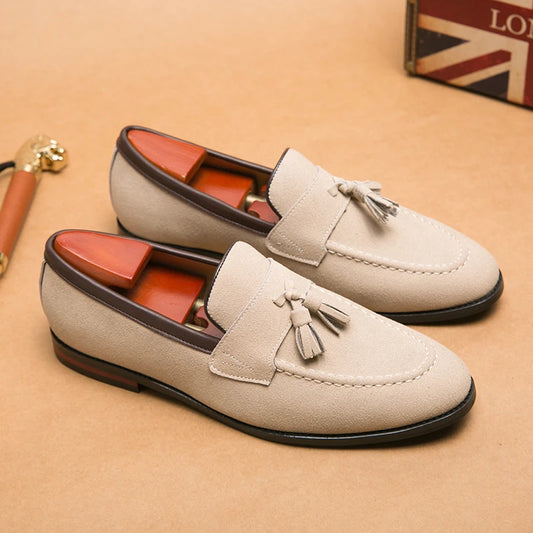Mocassini Uomo Suede con Frange Casual per Passeggiata