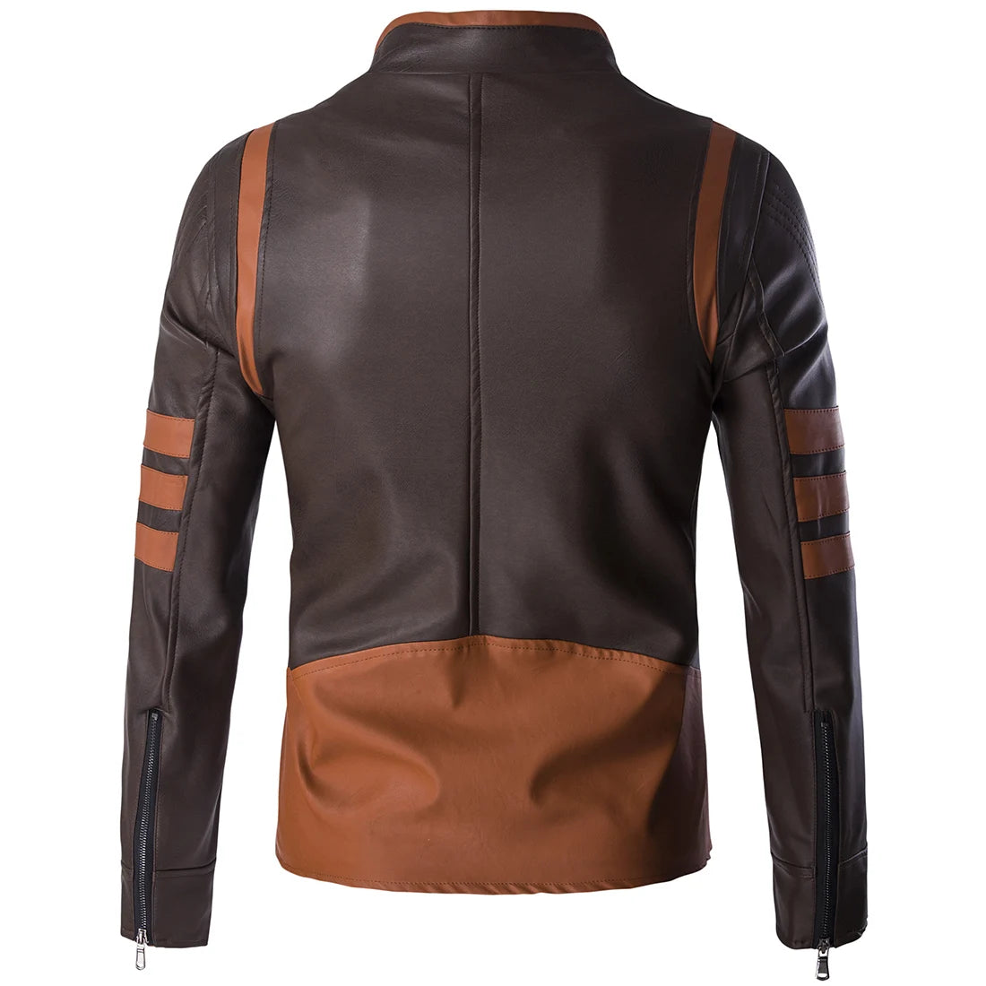 Giacca in Pelle Uomo Slim Fit Corto Smanicato Retro Logan Bomber PU