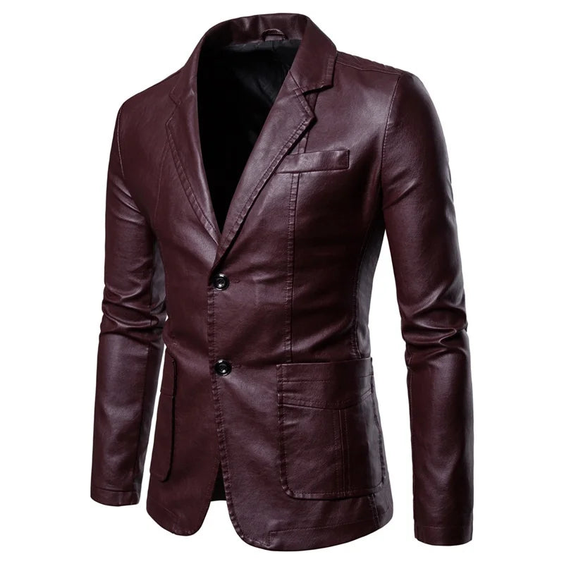 Giacca Uomo Pelle Vintage Slim Fit con Zip e Tasche